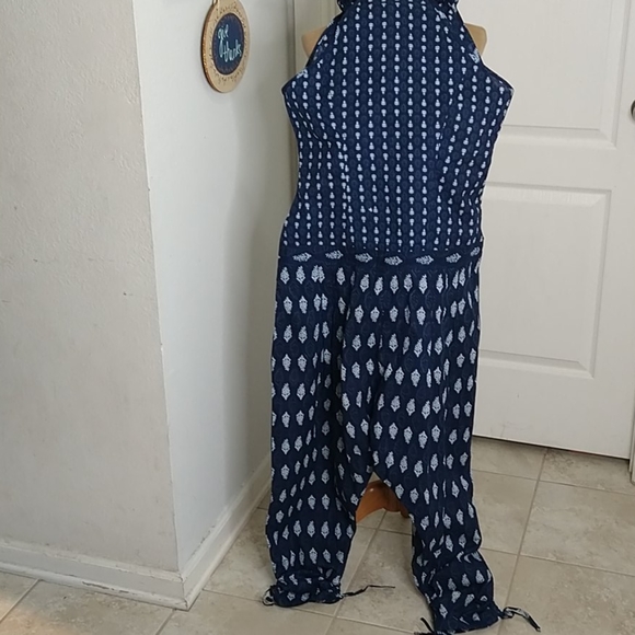 Desi Weavess Indigo Sleeveless Jodhpuri Jumpsuit - Picture 9 of 13